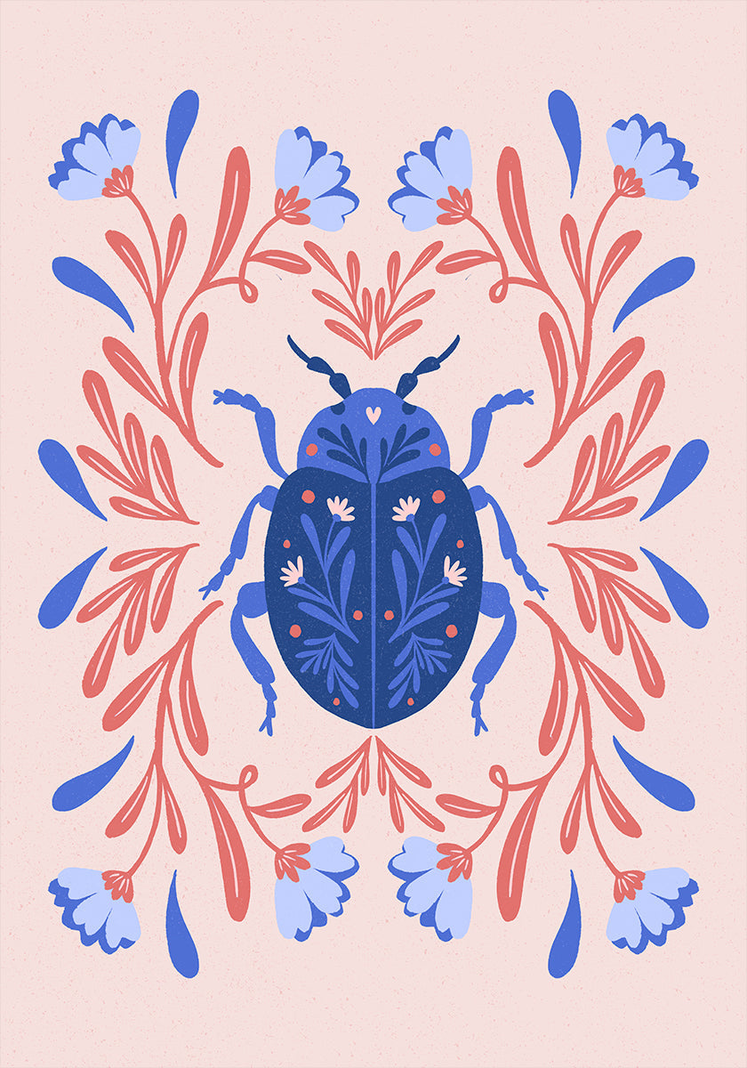 Folk Art Beetle Poster