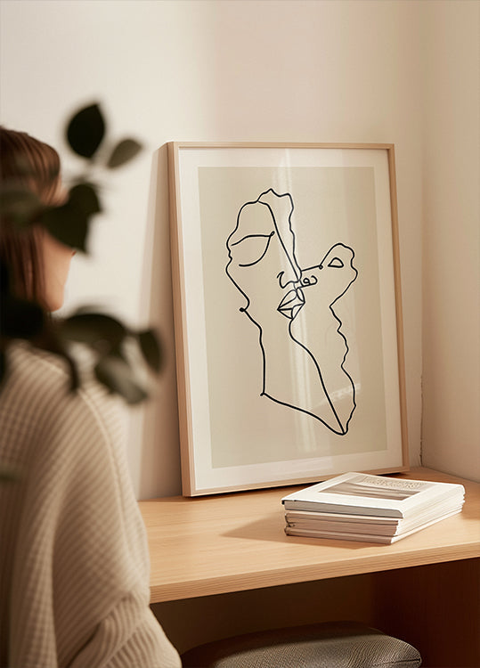 Abstract Faces Intertwined Plakat