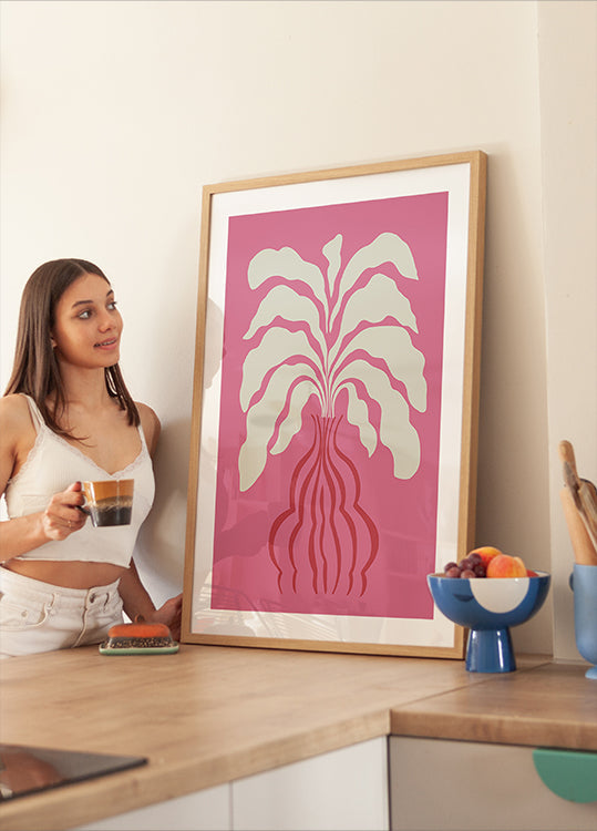 Minimal Leaf and Vase Plakat