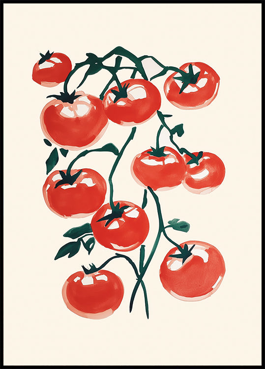 Red Tomatoes on Vine Plakat