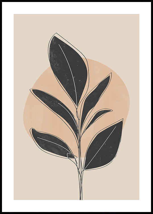 Black Abstract Plant Plakat