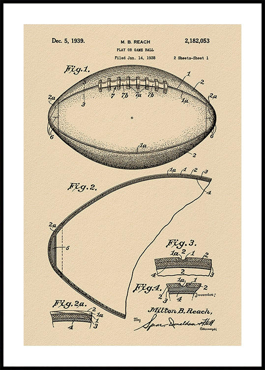 Football Patent 1938 Plakat