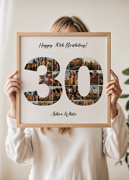 30th Birthday Photo Collage Personal Plakat