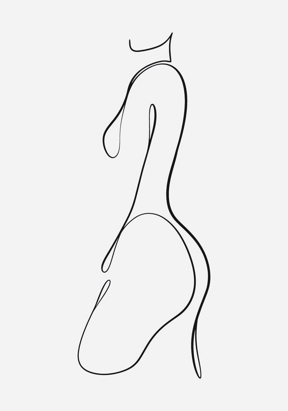 a line drawing of a woman's back