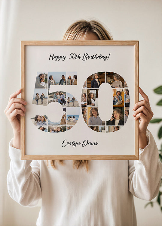 50th Birthday Photo Collage Personal Plakat