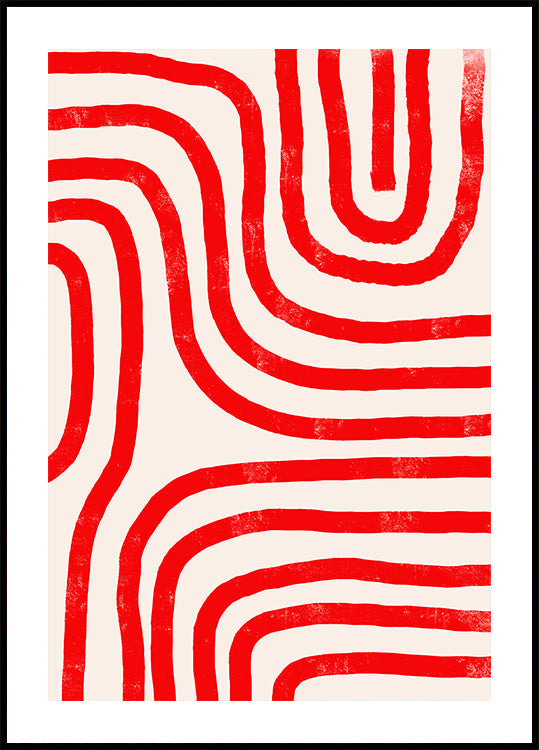 Red Modern Lines Plakat