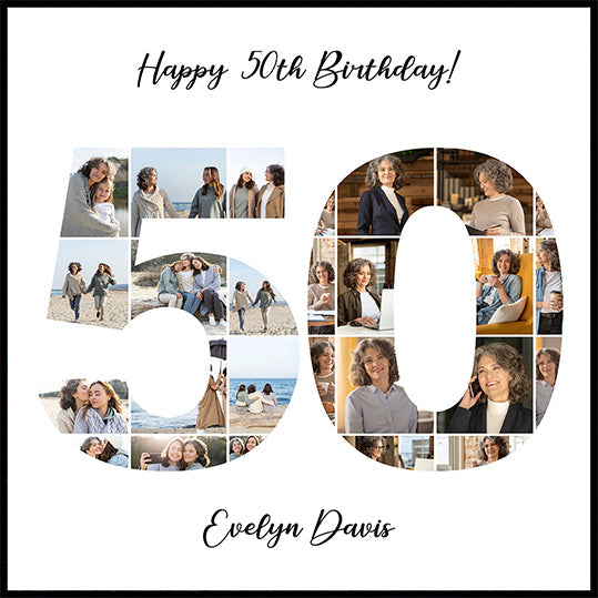 50th Birthday Photo Collage Personal Plakat