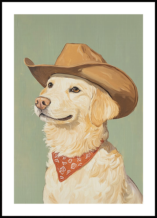 Cowboy Golden Retriever Plakat