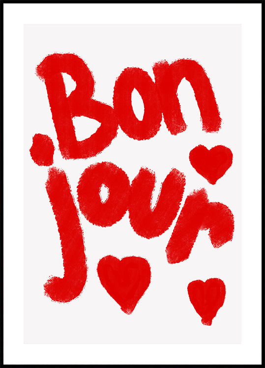 Bonjour Hearts Plakat