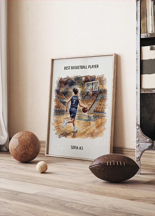 Youth Basketball Girl Personal Plakat