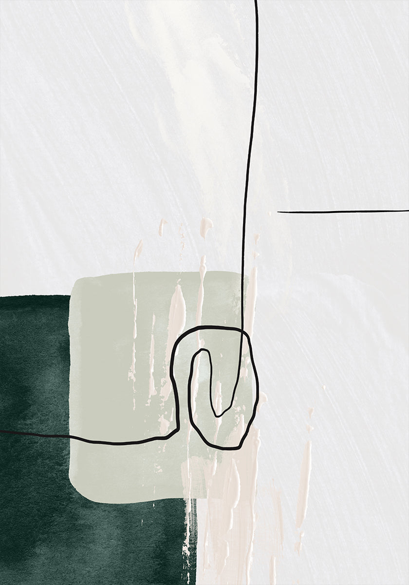 Abstract Shapes in Green-1 Plakat