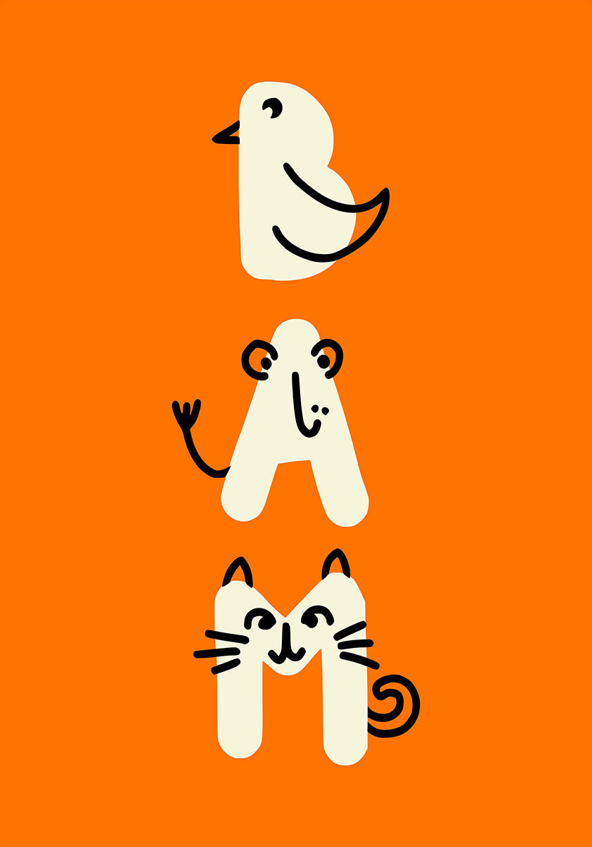 BAM kidult Illustration Orange red Plakat
