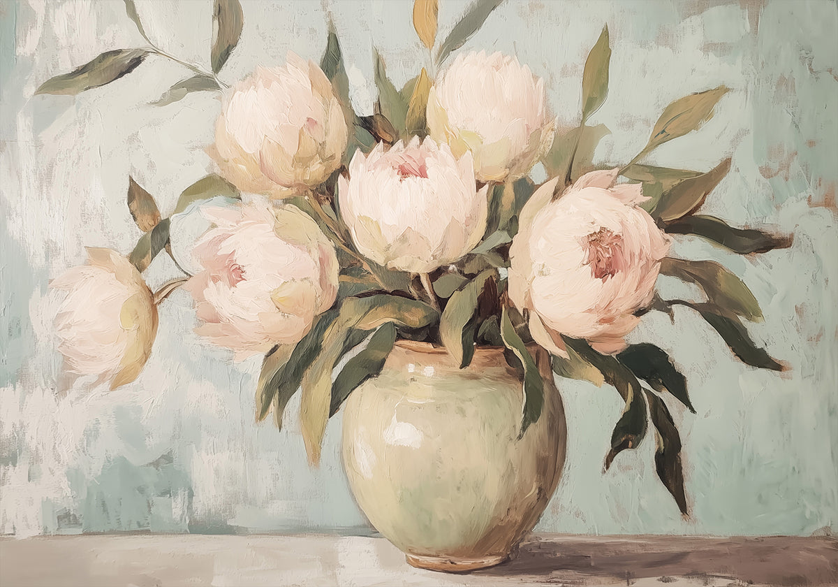 Peonies Flower Still Life Plakat
