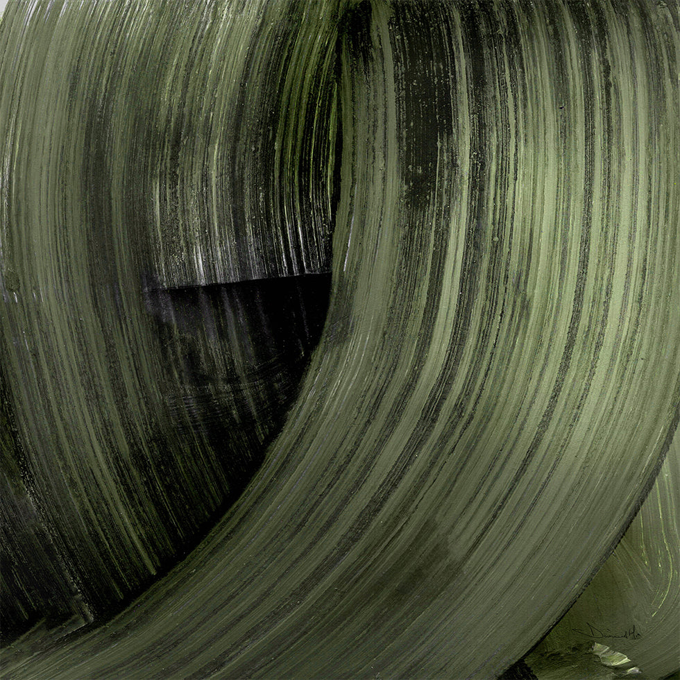The image is a close-up of a textured, green-colored surface with a repeating pattern of vertical lines and curves.