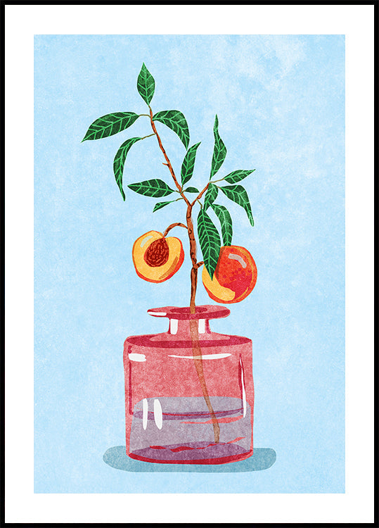Peach Tree in Vase Plakat