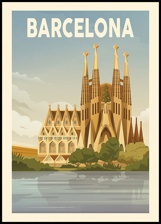 Barcelona Travel Print Plakat