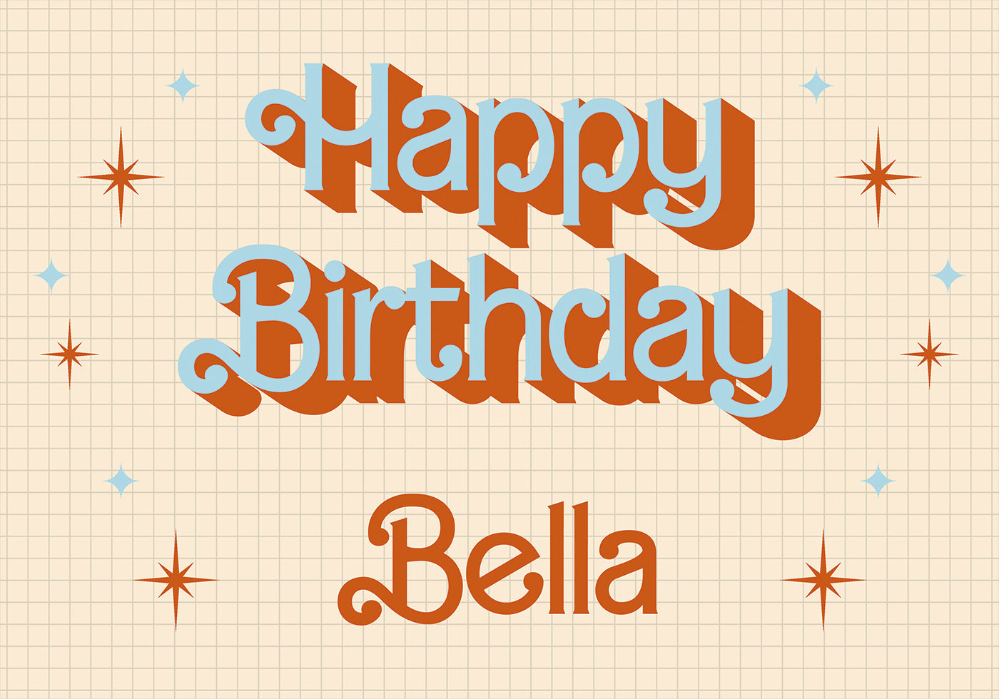 Retro Happy Birthday Personal Plakat