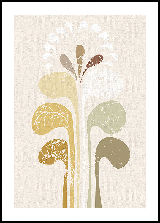 Abstract Paper Cut Composition Butter Yellow 5 Plakat