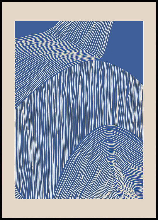Modern Blue Abstract Vertical Pattern Plakat