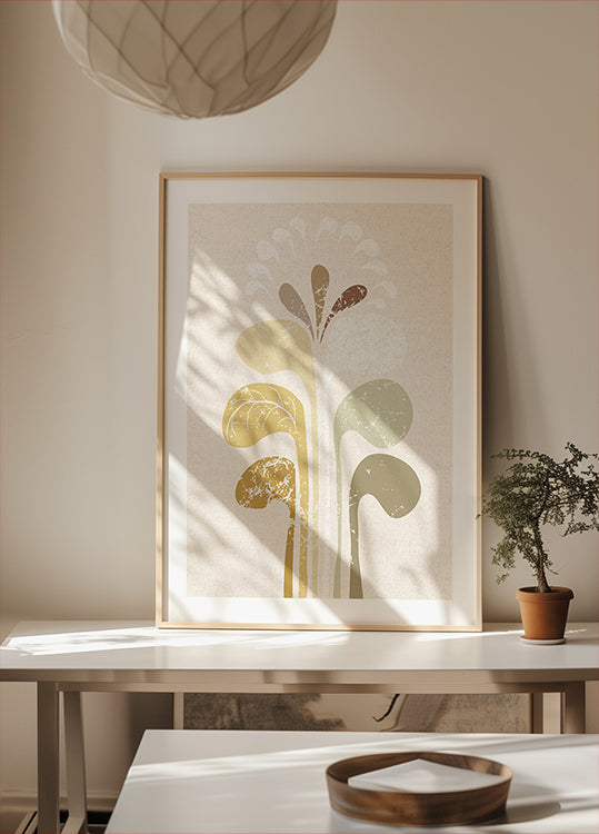 Abstract Paper Cut Composition Butter Yellow 5 Plakat