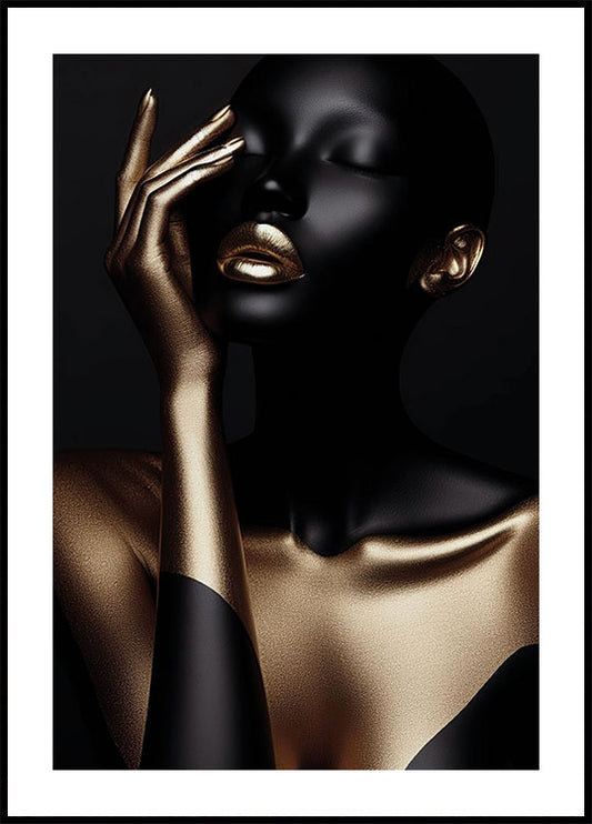 Golden Elegance Portrait Plakat