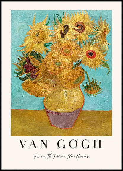 Vase with Twelve Sunflowers Plakat