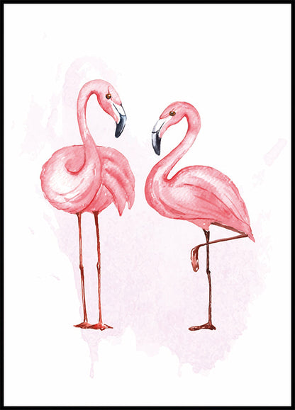 Watercolor Flamingos Plakat