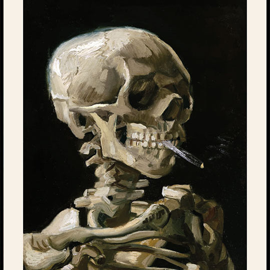 Head of a Skeleton with a Burning Cigarette Plakat