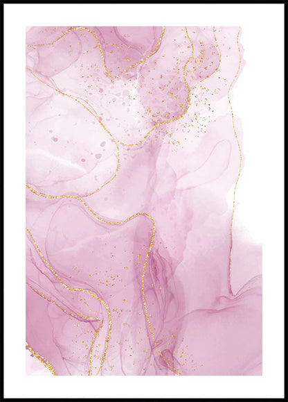 Abstract Pink and Gold Art Plakat