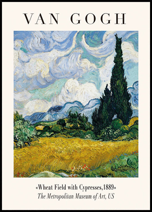 Wheat Field with Cypresses Plakat