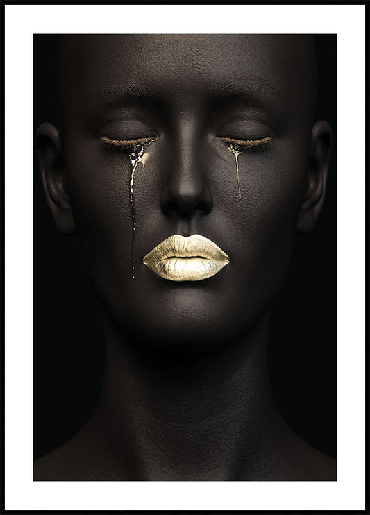 Golden Tears and Lips Plakat