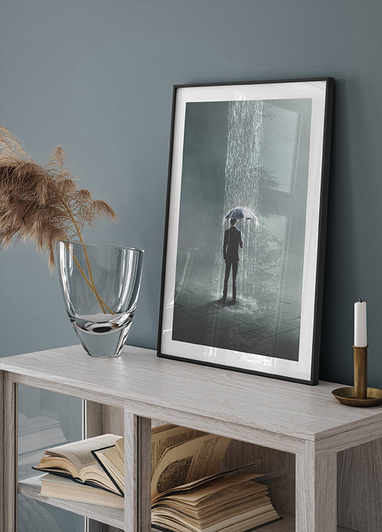 Isolated Rainfall, Suit and Umbrella Plakat