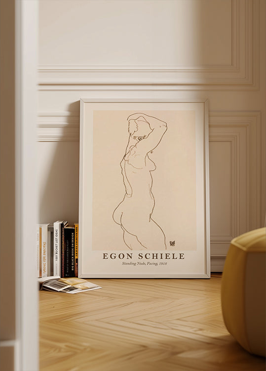 Egon Schiele, Standing Nude Facing Plakat