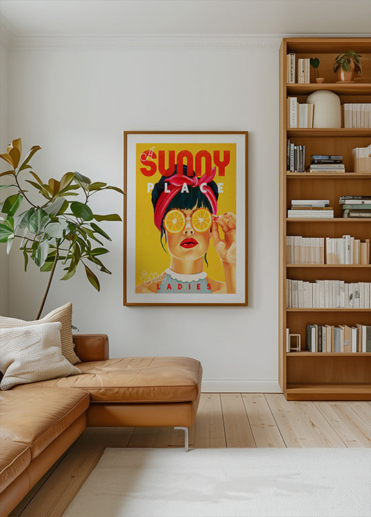 A Sunny Place For Shady Ladies Orange Pinup Art Plakat