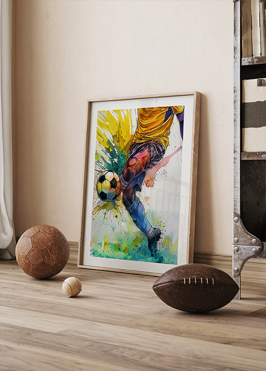 Sport Watercolor Football Player (3) Plakat