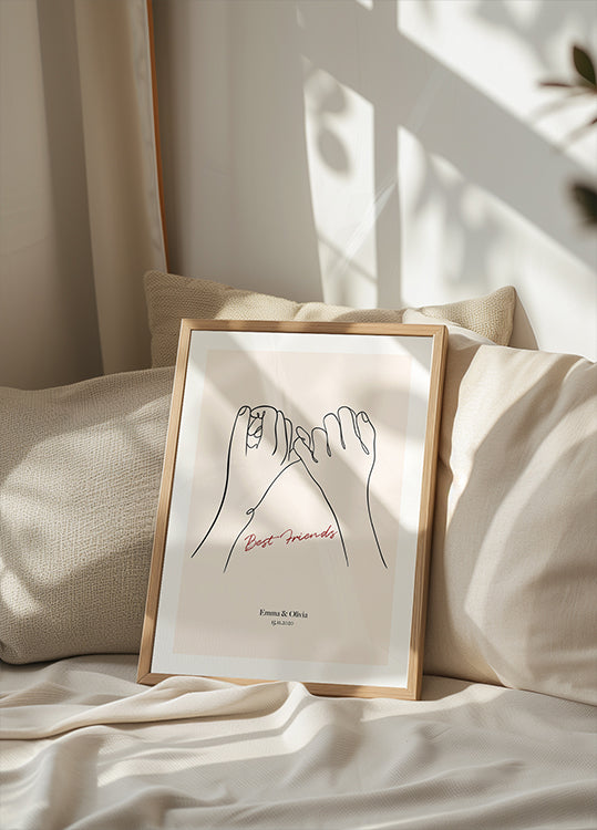 Personalized Friendship Line Art Plakat