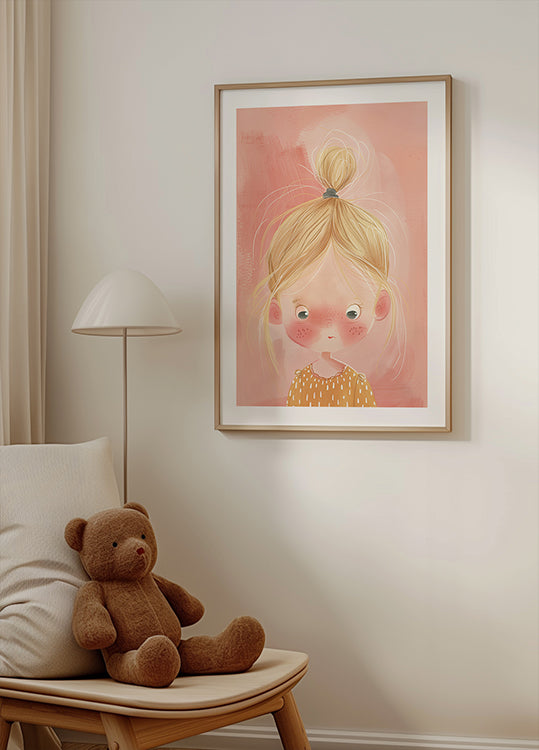 Blonde Girl With Freckles Plakat