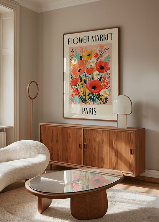 Flower Market Paris France Plakat