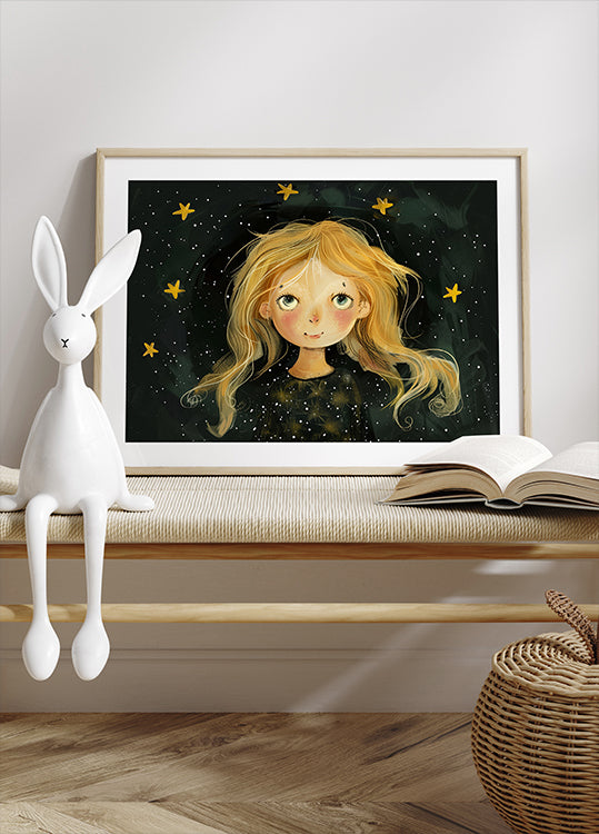 Starry-Eyed Girl, Dreamy Night Sky Plakat