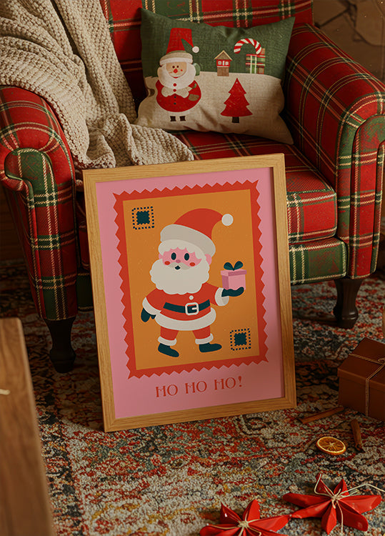 Ho ho ho - Santa Claus with gift Plakat