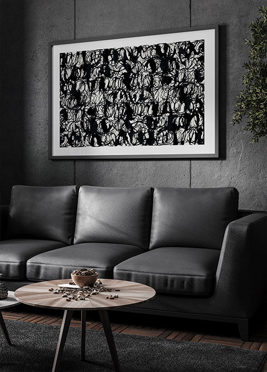 Abstract Ink Swirls Black 2 Plakat