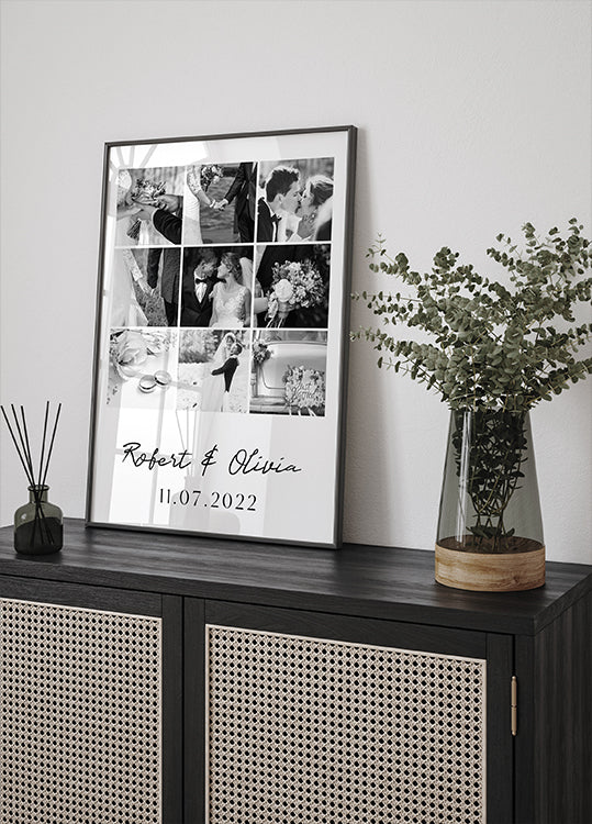 Personalized Wedding Photo Collage Plakat