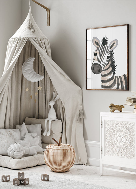 Sweet Zebra With Lashes Plakat