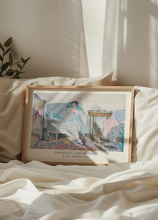 In the Boudoir Feminine Interior Impressionist, Frederick Carl Frieseke 1914 Plakat