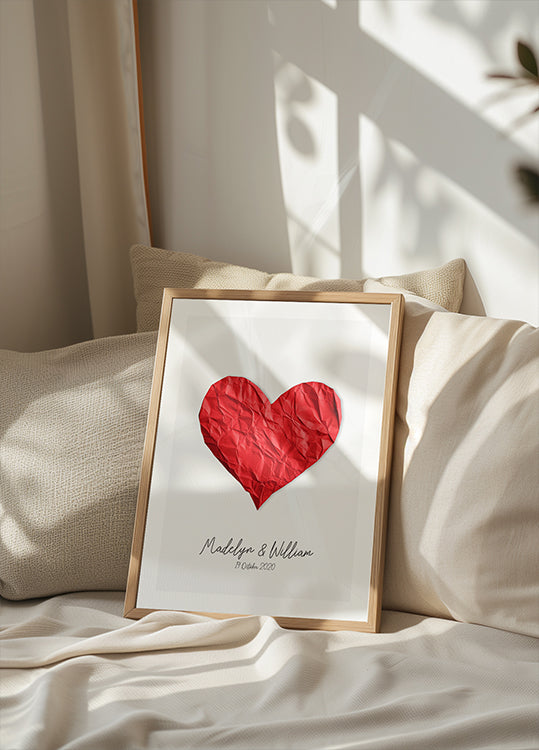 Paper Heart Personalized Plakat