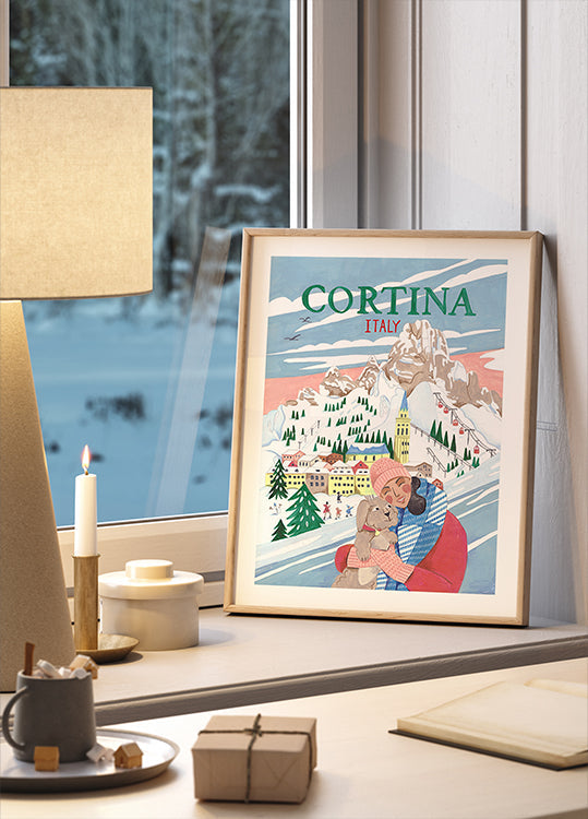 Travel Plakat Woman in Cortina, Italy Plakat