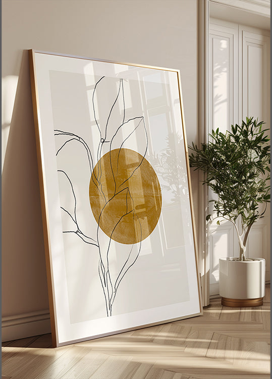 Line Leaf Harmony Plakat