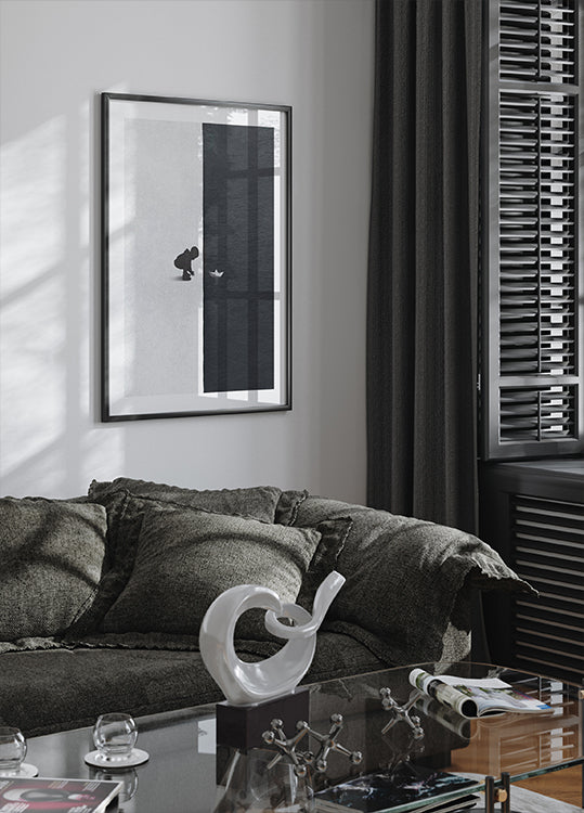 Child with Paper Boat Contrast Plakat