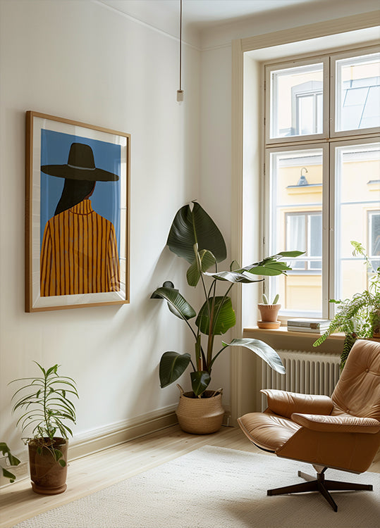 Modern Woman with Hat Plakat