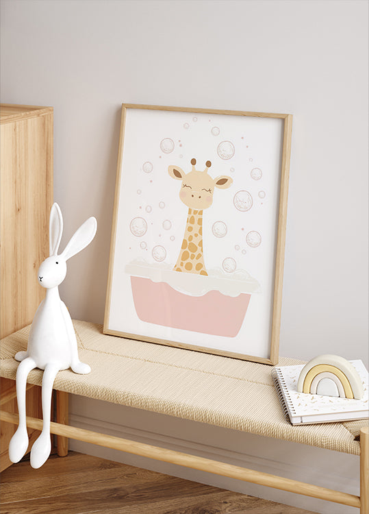 Giraffe Bath Plakat